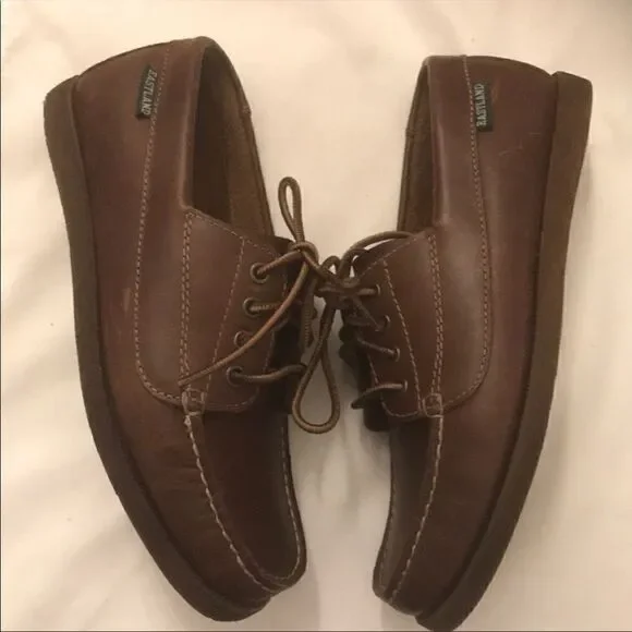 EASTLAND BROWN LEATHER DOCK SHOES.  NEW. - Picture 2 of 7